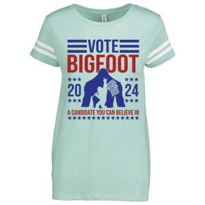 Vote Bigfoot 2024 A Candidate You Can Believe In Enza Ladies Jersey Football T-Shirt