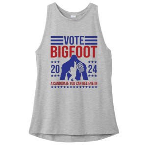 Vote Bigfoot 2024 A Candidate You Can Believe In Ladies PosiCharge Tri-Blend Wicking Tank