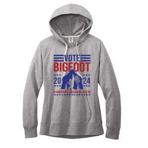 Vote Bigfoot 2024 A Candidate You Can Believe In Women's Fleece Hoodie