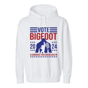 Vote Bigfoot 2024 A Candidate You Can Believe In Garment-Dyed Fleece Hoodie