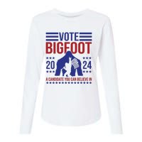 Vote Bigfoot 2024 A Candidate You Can Believe In Womens Cotton Relaxed Long Sleeve T-Shirt