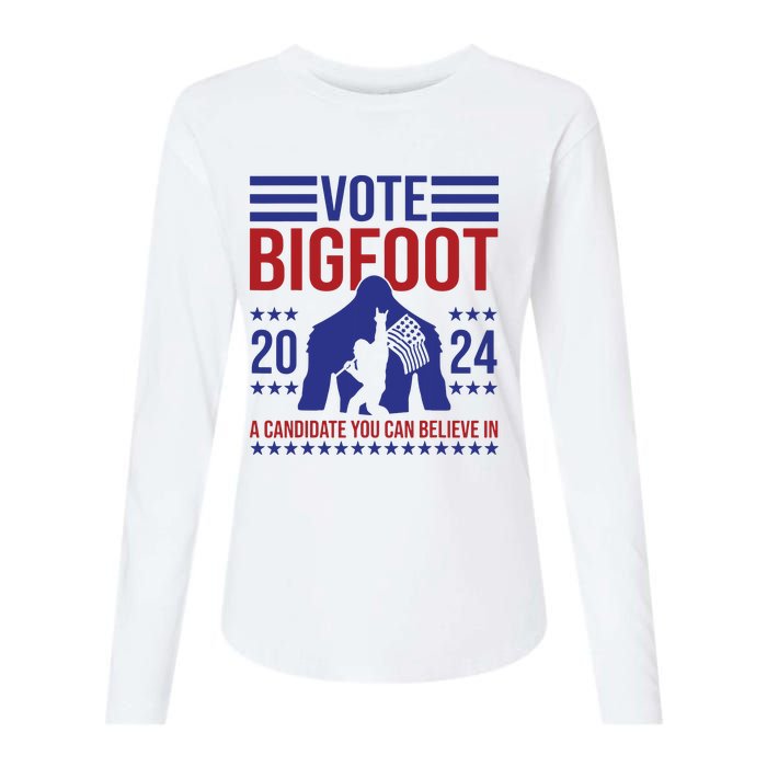 Vote Bigfoot 2024 A Candidate You Can Believe In Womens Cotton Relaxed Long Sleeve T-Shirt