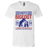 Vote Bigfoot 2024 A Candidate You Can Believe In V-Neck T-Shirt