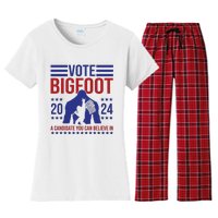 Vote Bigfoot 2024 A Candidate You Can Believe In Women's Flannel Pajama Set