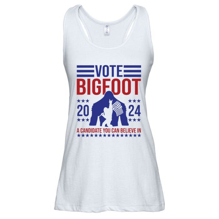 Vote Bigfoot 2024 A Candidate You Can Believe In Ladies Essential Flowy Tank