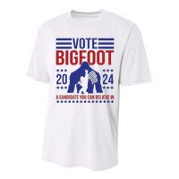 Vote Bigfoot 2024 A Candidate You Can Believe In Performance Sprint T-Shirt