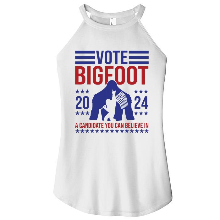 Vote Bigfoot 2024 A Candidate You Can Believe In Women's Perfect Tri Rocker Tank