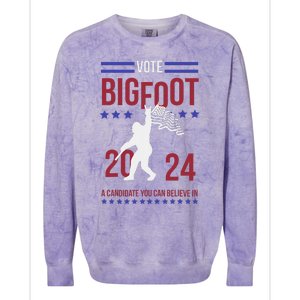 Vote Bigfoot 2024 A Candidate You Can Believe In Colorblast Crewneck Sweatshirt