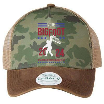 Vote Bigfoot 2024 A Candidate You Can Believe In Legacy Tie Dye Trucker Hat