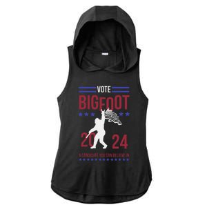 Vote Bigfoot 2024 A Candidate You Can Believe In Ladies PosiCharge Tri-Blend Wicking Draft Hoodie Tank