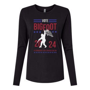 Vote Bigfoot 2024 A Candidate You Can Believe In Womens Cotton Relaxed Long Sleeve T-Shirt