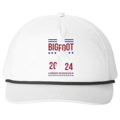 Vote Bigfoot 2024 A Candidate You Can Believe In Snapback Five-Panel Rope Hat