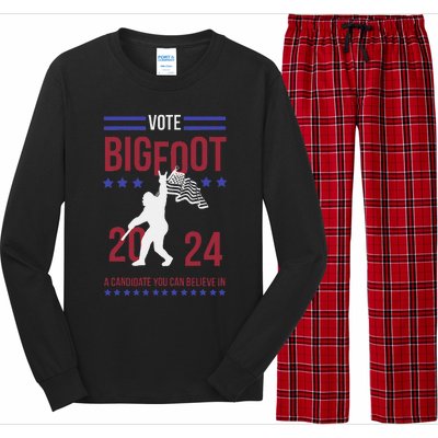 Vote Bigfoot 2024 A Candidate You Can Believe In Long Sleeve Pajama Set