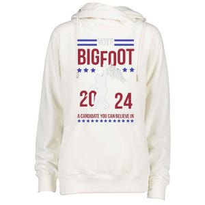 Vote Bigfoot 2024 A Candidate You Can Believe In Womens Funnel Neck Pullover Hood