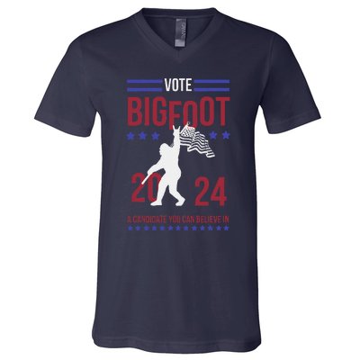 Vote Bigfoot 2024 A Candidate You Can Believe In V-Neck T-Shirt