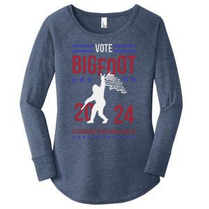 Vote Bigfoot 2024 A Candidate You Can Believe In Women's Perfect Tri Tunic Long Sleeve Shirt