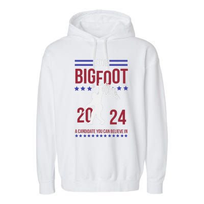 Vote Bigfoot 2024 A Candidate You Can Believe In Garment-Dyed Fleece Hoodie