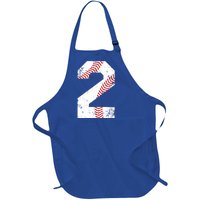 Vintage Baseball 2 Jersey Number Gift Full-Length Apron With Pockets