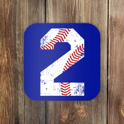 Vintage Baseball 2 Jersey Number Gift Coaster