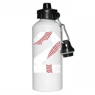 Vintage Baseball 2 Jersey Number Gift Aluminum Water Bottle