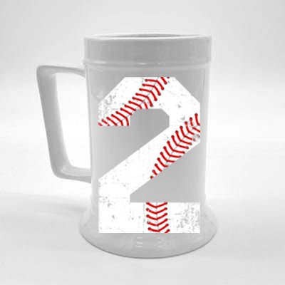 Vintage Baseball 2 Jersey Number Gift Beer Stein