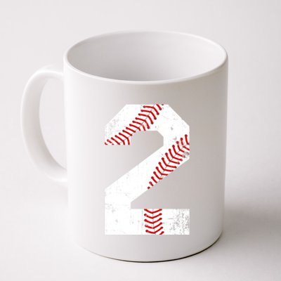 Vintage Baseball 2 Jersey Number Gift Coffee Mug