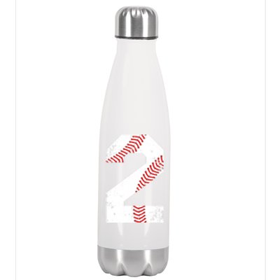 Vintage Baseball 2 Jersey Number Gift Stainless Steel Insulated Water Bottle