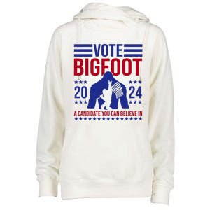 Vote Bigfoot 2024 A Candidate You Can Believe In Womens Funnel Neck Pullover Hood