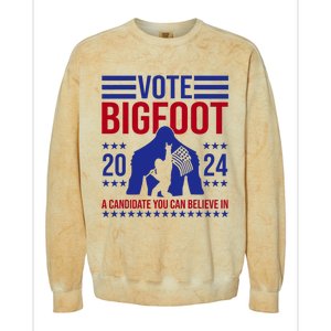 Vote Bigfoot 2024 A Candidate You Can Believe In Colorblast Crewneck Sweatshirt