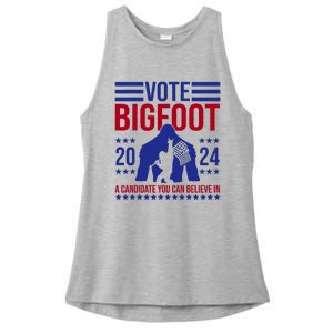 Vote Bigfoot 2024 A Candidate You Can Believe In Ladies PosiCharge Tri-Blend Wicking Tank