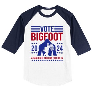 Vote Bigfoot 2024 A Candidate You Can Believe In Baseball Sleeve Shirt