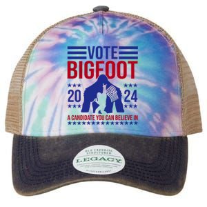 Vote Bigfoot 2024 A Candidate You Can Believe In Legacy Tie Dye Trucker Hat