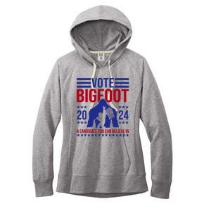 Vote Bigfoot 2024 A Candidate You Can Believe In Women's Fleece Hoodie