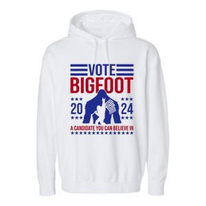 Vote Bigfoot 2024 A Candidate You Can Believe In Garment-Dyed Fleece Hoodie