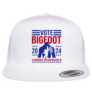 Vote Bigfoot 2024 A Candidate You Can Believe In Flat Bill Trucker Hat