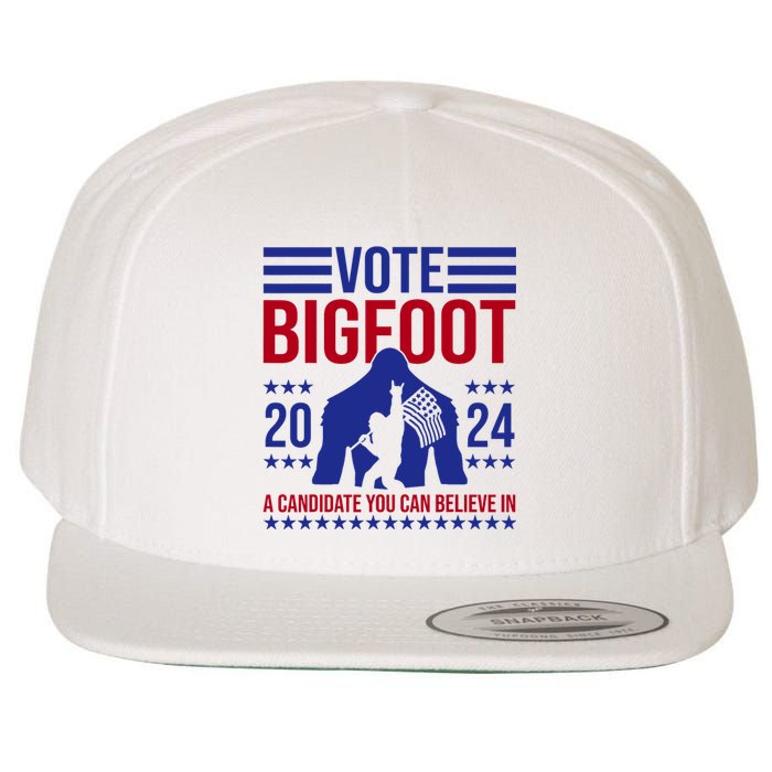 Vote Bigfoot 2024 A Candidate You Can Believe In Wool Snapback Cap