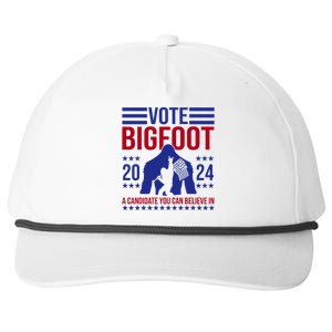 Vote Bigfoot 2024 A Candidate You Can Believe In Snapback Five-Panel Rope Hat