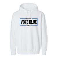 Vote Blue 2024 Presidential Election 2024 Democrat Garment-Dyed Fleece Hoodie