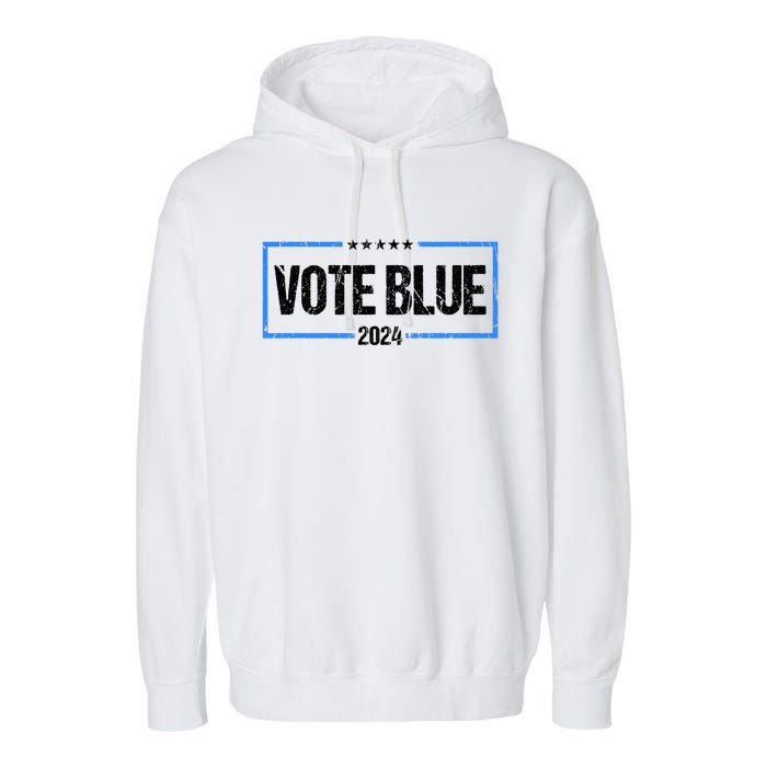 Vote Blue 2024 Presidential Election 2024 Democrat Garment-Dyed Fleece Hoodie