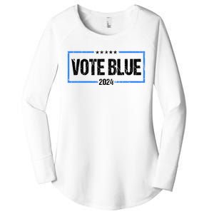 Vote Blue 2024 Presidential Election 2024 Democrat Women's Perfect Tri Tunic Long Sleeve Shirt