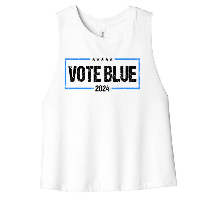 Vote Blue 2024 Presidential Election 2024 Democrat Women's Racerback Cropped Tank