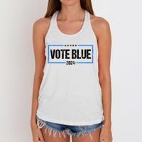 Vote Blue 2024 Presidential Election 2024 Democrat Women's Knotted Racerback Tank