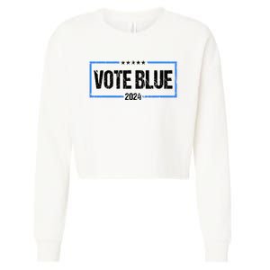 Vote Blue 2024 Presidential Election 2024 Democrat Cropped Pullover Crew