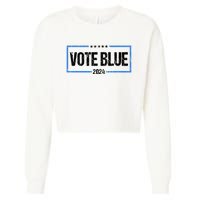 Vote Blue 2024 Presidential Election 2024 Democrat Cropped Pullover Crew