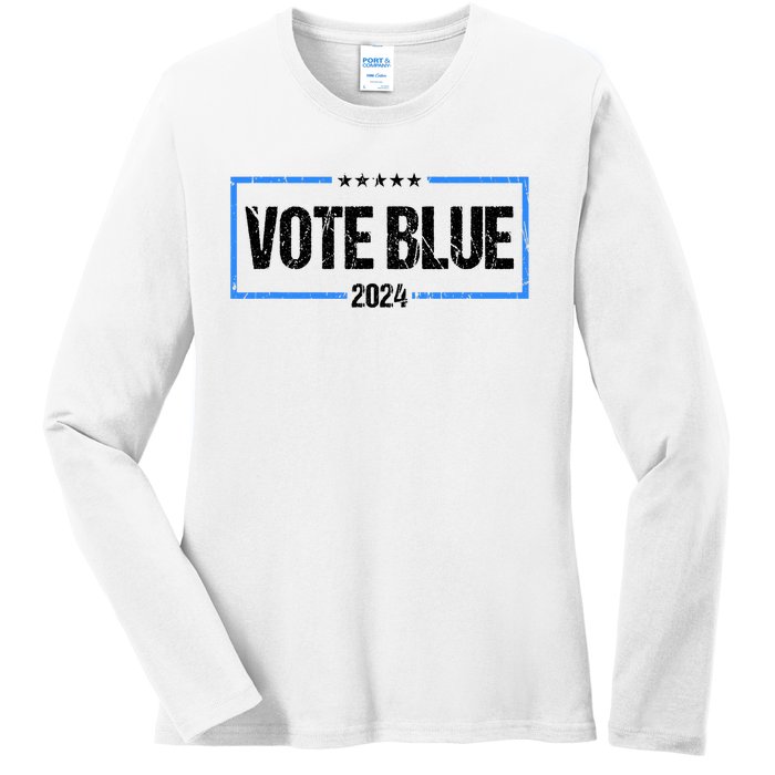 Vote Blue 2024 Presidential Election 2024 Democrat Ladies Long Sleeve Shirt