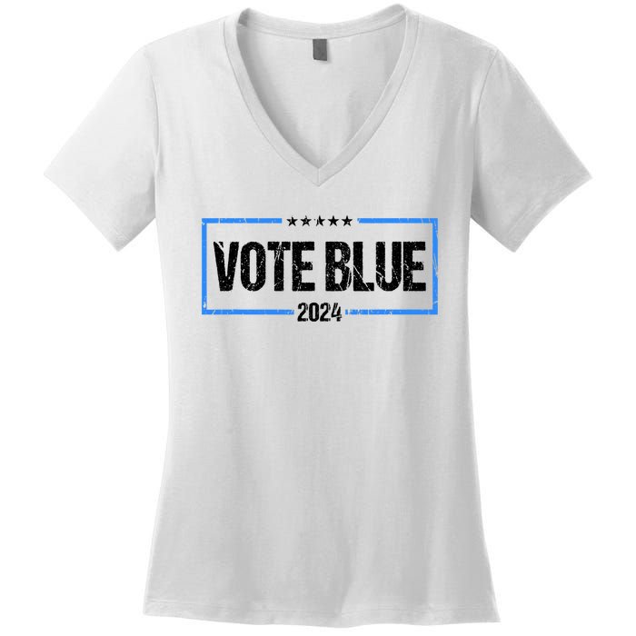 Vote Blue 2024 Presidential Election 2024 Democrat Women's V-Neck T-Shirt