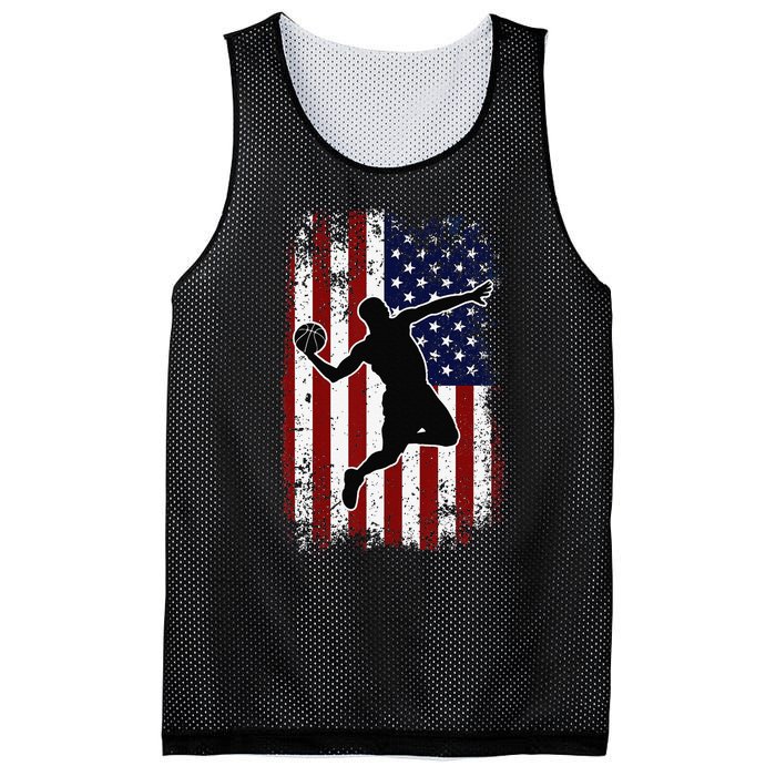 Vintage Basketball 4th of July USA American Flag Mesh Reversible Basketball Jersey Tank