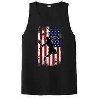 Vintage Basketball 4th of July USA American Flag PosiCharge Competitor Tank