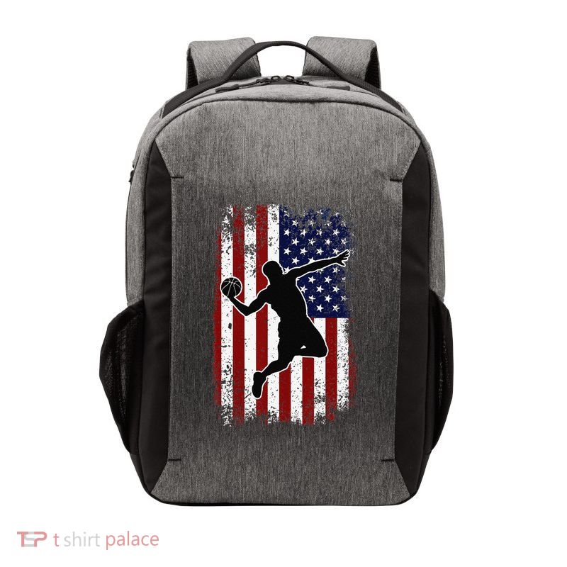 Vintage Basketball 4th of July USA American Flag Vector Backpack