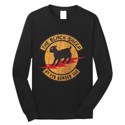 Vintage Black 8th Ftr Bomber Squadron Long Sleeve Shirt